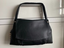 LARA Genuine Italien Handtasche  genarbtes Rindsleder schwarz  Neuwertig