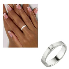 Damenring 950er echt Platin 5,7g mattiert 0,09 ct. Diamant (W/SI) Größe 52-60