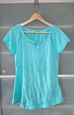 hellblaues türkises Damen T-Shirt leicht transparent Street One Größe 38