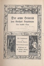 Gerhart Hauptmann SIGNIERT Der arme Heinrich Vogeler-Worpswede Ill. ERSTAUSGABE