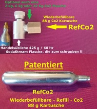 88 g Co2 Kartusche - Wiederbefüllbar ! patentiert ! RefCo2 ! schraub. SodaStream