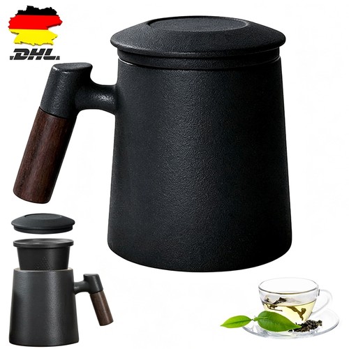 Teetasse mit deckel und sieb - deckel,