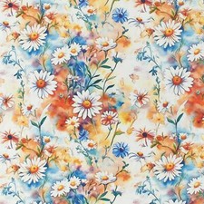Jersey Stoff Margeriten, mehrfarbig (Meterware ab 0,50m)