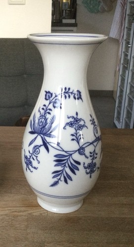 Blumenvase vase blau weiß - blau,