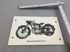 Alte Werbung Prospekt Motorrad Modell Gö 175 Göricke Oldtimer