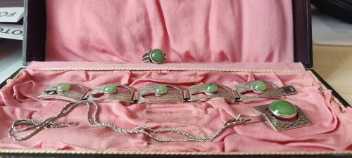 Schmuck set silber - set, jade