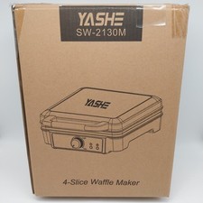 YASHE Waffeleisen Belgische Waffel, 4-Scheiben Quadratisches Belgisches Waffelei