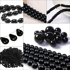 Onyx Perlen Edelstein 4/6/810 mm Schmucksteine Rund/Oval/Mix Onyx Größe Wählen