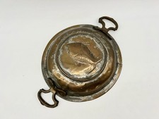 Vintage Messing Backform Kuchenform Puddingform Pfanne m. Griffen 2 Fische 19 cm