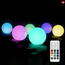 6 Stück Schwimmende Pool Licht, Garten Kugelleuchte LED Spa Licht, IP68 