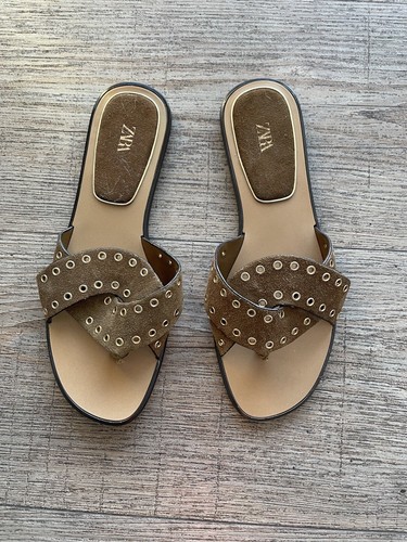 Zara sandalen khaki - zara,
