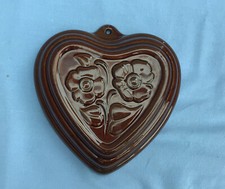 BACKFORM Herzform braun KUCHENFORM Keramik HERZ Deko Backen VINTAGE 
