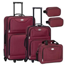 Koffer Reisekoffer Kofferset Weichschale 5 teilig Trolley Bordeaux B-WARE