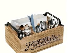 Holz Besteckhalter Braun 3