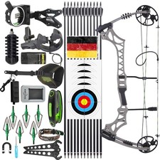 Bogenschießen Compound Bogen Set 30-70lbs Einstellbare 320fps Jagd Sportbogen DE