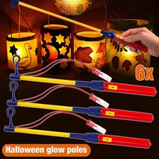 6x Elektrisch Laternenstäbe 40cm Laternenumzug Halloween Lampionstab Zauberstäbe