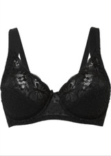 Damen BH schwarz 75 F mit Bügel Spitze gepolsterte Träger neu 868