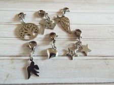 Edelstahlanhänger Bettelarmbandanhänger Charm Anhänger mit Karabiner