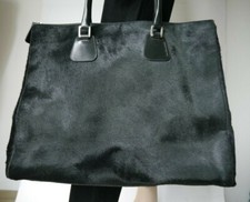 JIL SANDER Tasche NEU echt Pelz Handtasche Tote Schultertasche Bag Schwarz Hobo