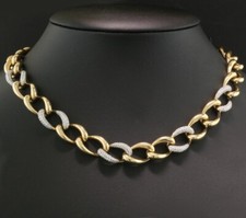 Wert 28.000 Euro Brillant Collier  12 mm 18 Karat 750-Gelbgold  45,5 Gramm Neu