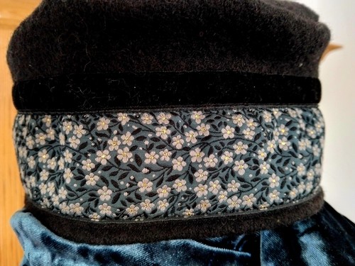 Schwarze wollwalk mütze mit - schwarze,