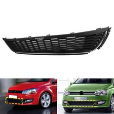 Mitte Stoßstange Kühlergrill mit Chromleiste Für VW Polo 6C1 6R1 2009/06-2014/05