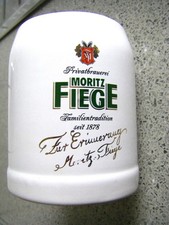 FIEGE BIER-kleiner Steingut Bierkrug-0,25-ohne Eichstrich-Zur Erinnerung-FIEGE-!