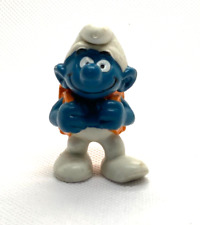 Schlumpf mit Schulranzen - Gummifigur von Schleich aus den 80er Jahren