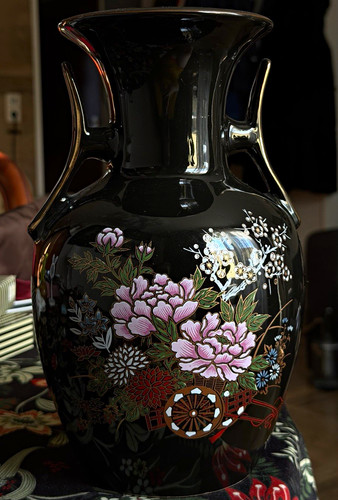 Vintage große schwarze vase