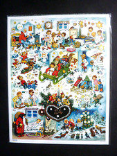 Fritz Baumgarten Adventskalender, weihnachtl. Treiben mit Weihnachtsmann....