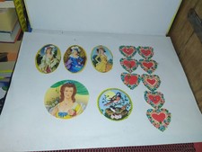 Alte Glanzbilder-Liebchen-Obladen-Herzen+Damen-Bilder