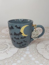 Grau & Schwarz Fledermäuse & Mond Muster Tee Kaffee Becher Halloween TK Maxx Prima Design