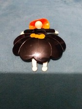 LEA STEIN BROSCHE, Scarlett O'Hara, orange & schwarz, cremefarbenes Gesicht etc, ATEMBERAUBEND