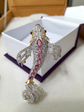 Rubelliten Fisch Brosche