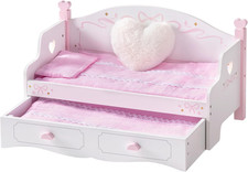 Puppenbett Holz 45 cm 2-in-1