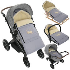 Winter Fußsack für Kinderwagen Babyschale Schlittensack Lammwollesack 40x 90/110