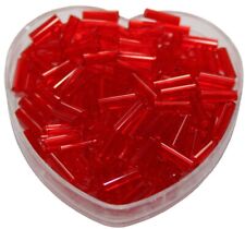 Stiftperlen Glasperlen Stäbchenperlen aus Glas 7mm rot (0105)