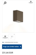 Wever & Ducre Wand Leuchte IP 65 Schwarz Anthrazit 