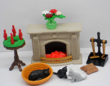 Kamin Kaminbesteck Katzen Adventskranz Weihnachten + Möbel Zubehör + Playmobil