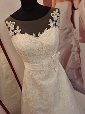 NEU DESIGNER BRAUTKLEID LADYBIRD GR 38 IVORY TÜLL SPITZE A-LINIE