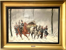 Christian Sell (1831-1883) Preußische Soldaten führen Kriegsgefangenen Ölgemälde