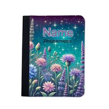 Zeugnismappe Blumenwiese personalisiert Name Urkundenmappe Dokumente A4+