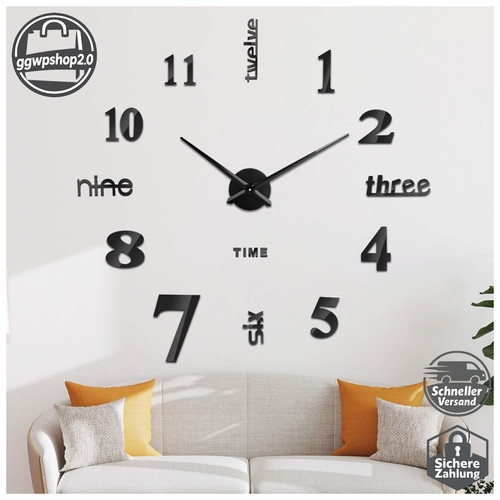 Wanduhr groß xxl mute - 3d,