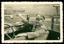 Wehrmacht Hauptmann EK1 Wiederholungsspange Orden 1943 Auto KFZ - WK2 Foto 9x6cm