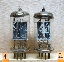 Pair: TELEFUNKEN ECC83 balanced SEHR GUT ✅ diamond ribbed plates Tube ( 12AX7 )