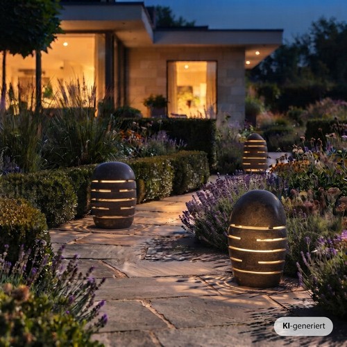 Garten steinlampe poliert - garten,
