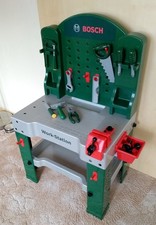 Theo Klein Bosch Kinderwerkbank mit viel Zubehör, Originalkarton, Farbe: grün/gr