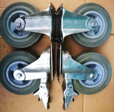 4 x RHOMBUS Schwerlast-Rollen Ø175 mm 135 kg (2x Lenkrollen, 2x feste  Rollen)