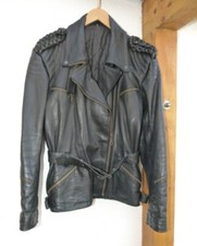 Motorradjacke, Leder schwarz