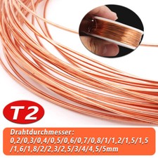 Kupferdraht Blank Durchmesser 0,2mm bis 5mm Rund, Massiv, Unbeschichtet 99,9% Cu